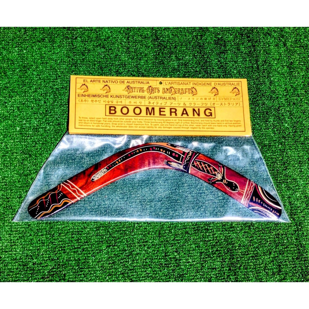 Vintage Aboriginal Tribe Hand Made Painted Wood Boomerang 18"/45cm Australia NOS
